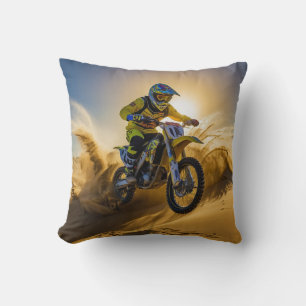 Cojín Decorativo Motocross Riding en las dunas