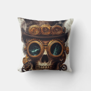 Cojín Decorativo Motor de cráneo steampunk