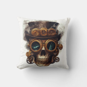 Cojín Decorativo Motor de cráneo Steampunk