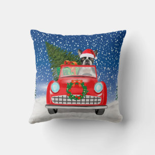 Cojín Decorativo Motores de autos atropellados de Boston en Navidad