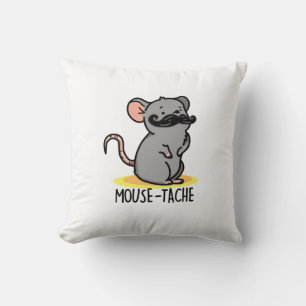 Cojín Decorativo Mouse-tache Funny Mouse Pun