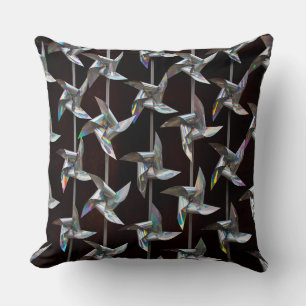 Cojín Decorativo Movimiento iridiscente plateado twill molino de vi