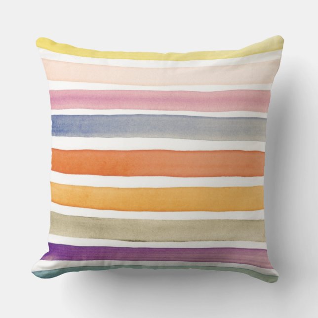 Cojín Decorativo Movimientos pintados a mano del cepillo de la (Anverso)