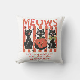 Cojín Decorativo Mow Halloween Negro Mascota De Gatos Ver Trick O T