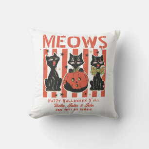 Cojín Decorativo Mow Halloween Negro Mascota De Gatos Ver Trick O T