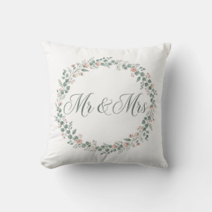 Cojín Decorativo Mr & Mrs Eucalyptus Wreath Throw Pillow