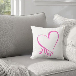 Cojín Decorativo Mrs. Pink Heart Throw Pillow