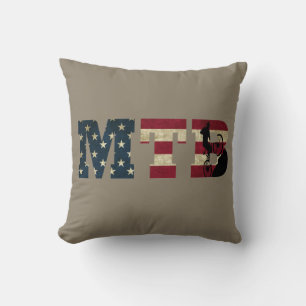 Cojín Decorativo Mtb Bandera Americana Vintage Bicicleta de Montaña