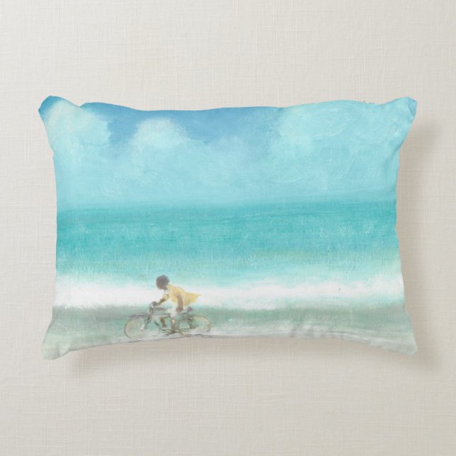 Cojín Decorativo Muchacho en la bicicleta 3 (Anverso)
