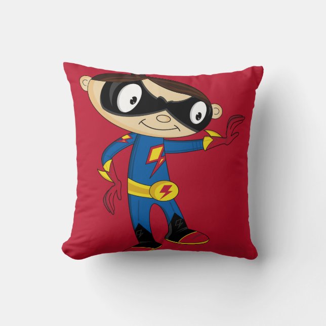 Cojín Decorativo Muchacho lindo del super héroe (Anverso)