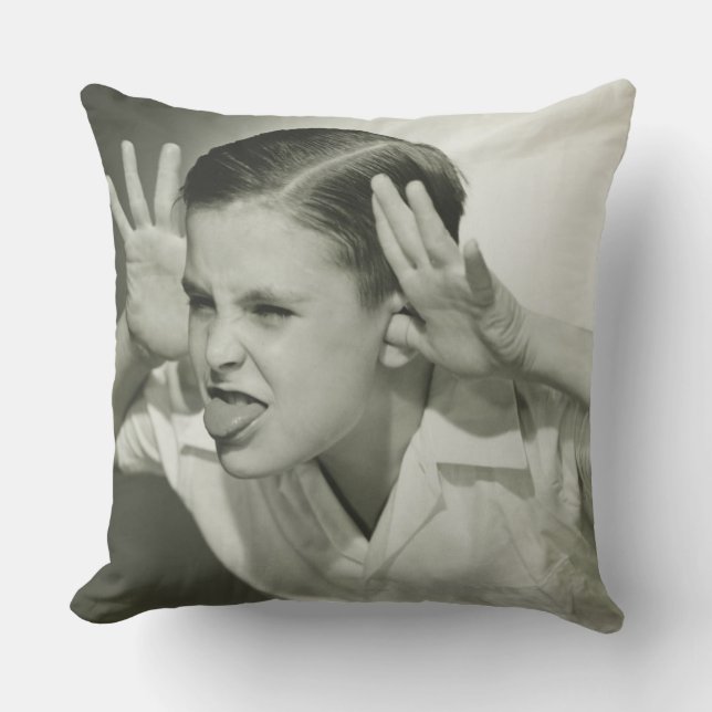 Cojín Decorativo Muchacho que hace la cara (Anverso)