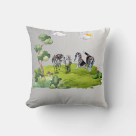 Cojín Decorativo Muchacho y perros