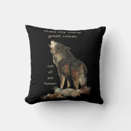 Cojín Decorativo Muchas grandes voces Inspiradora cita del lobo