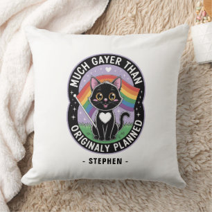 Cojín Decorativo Mucho Gayer - Gracioso gato negro lindo orgullo LG