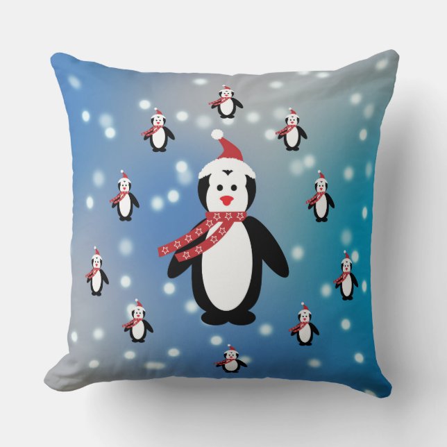 Cojín Decorativo Muchos pingüinos (Anverso)