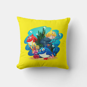 Cojín Decorativo Muchos tiburones Personalizado subacuático-23986