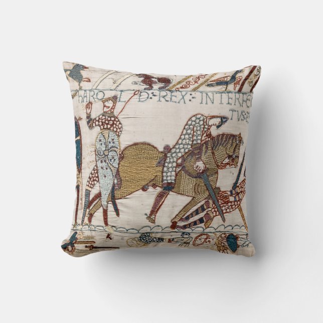 Cojín Decorativo Muerte del Rey Harold (Tapiz Bayeux) (Anverso)
