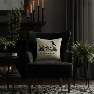 Cojín Decorativo Muerte en el suelo Marfil Cráneo floral gótico irl