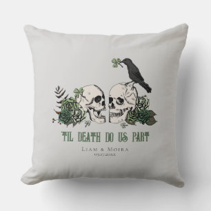 Cojín Decorativo Muerte en la tierra Gris Floral Irlandesa Gótica C