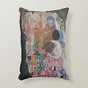 Cojín Decorativo Muerte y Vida por Gustav Klimt Arte Nouveau Vintag