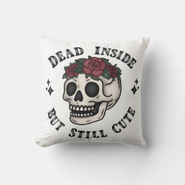 Cojín Decorativo Muerto Dentro Pero Aún Con Un Gótico Floral De Crá