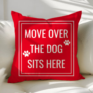 Cojín Decorativo Muévete El Perro Se Sienta Aquí Divertido Rojo Mas