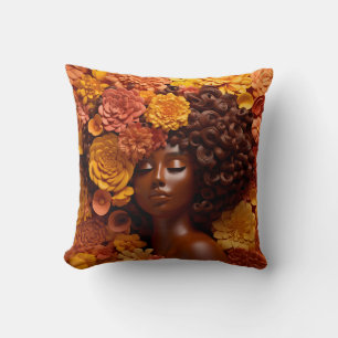 Cojín Decorativo Mujer afroamericana Reina negra Melanin Poppin