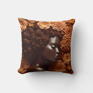 Cojín Decorativo Mujer afroamericana Reina negra Melanin Poppin