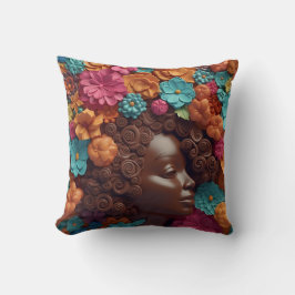 Cojín Decorativo Mujer afroamericana Reina negra Melanin Poppin