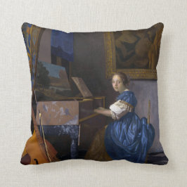 Cojín Decorativo Mujer asentada en un Vermeer virginal