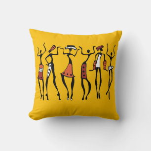 Cojín Decorativo Mujer bailarina al estilo étnico tradicional sin 