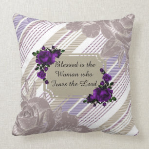 Cojín Decorativo Mujer bendita Lavanda/almohada de raya