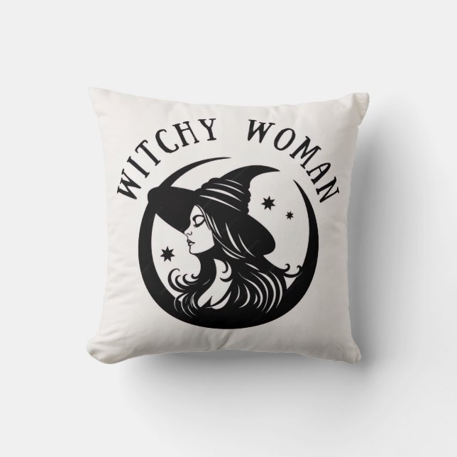 Cojín Decorativo Mujer Bruja  (Anverso)