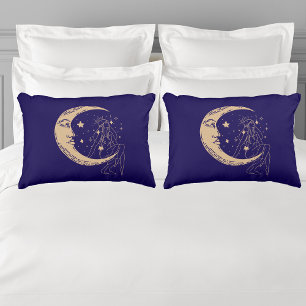 Cojín Decorativo Mujer celestial luna y estrellas, boho, elegante o
