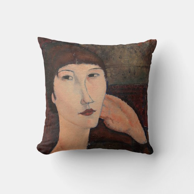 Cojín Decorativo Mujer con el pelo Bangs de Amedeo Modigliani (Anverso)