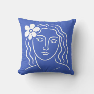 Cojín Decorativo Mujer con flor en el pelo