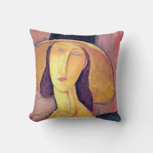 Cojín Decorativo Mujer con gran Gorra, Modigliani