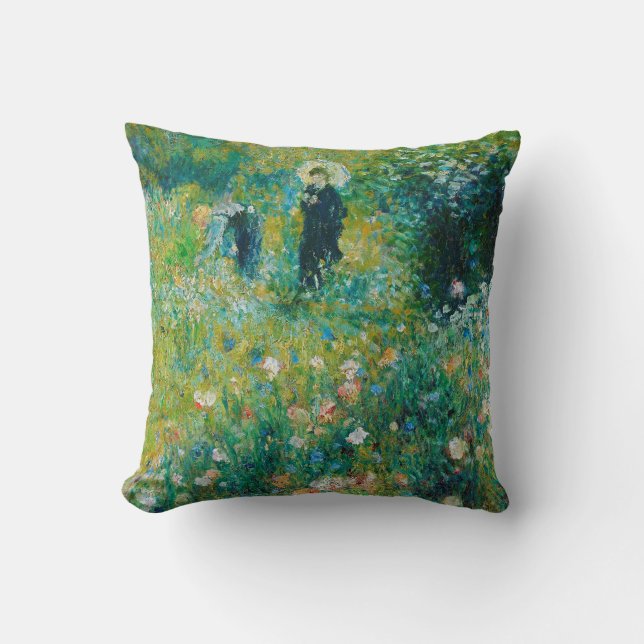 Cojín Decorativo Mujer con Parasol, Jardín, Renoir (Anverso)