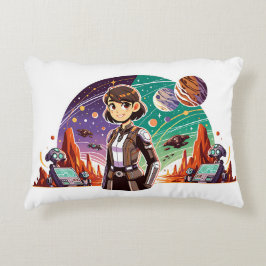 Cojín Decorativo Mujer con uniforme espacial