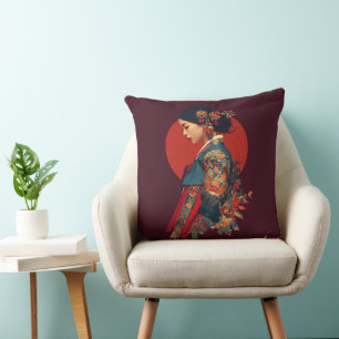 Cojín Decorativo Mujer coreana elegante en arte de retrato de Hanbo