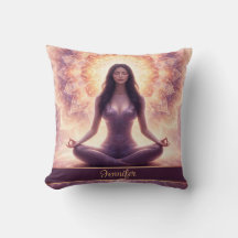 Mujer de meditación de mandala brillante con nombr