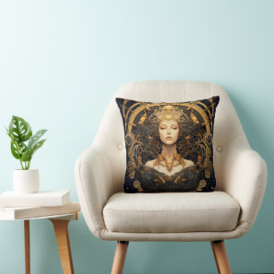 Cojín Decorativo Mujer de oro Art Deco