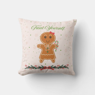 Cojín Decorativo Mujer de pan de jengibre de Navidad