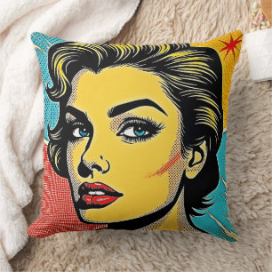 Cojín Decorativo Mujer definida en Pop Art atrevido