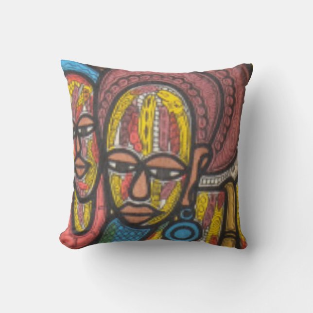 Cojín Decorativo Mujer del mercado (Anverso)
