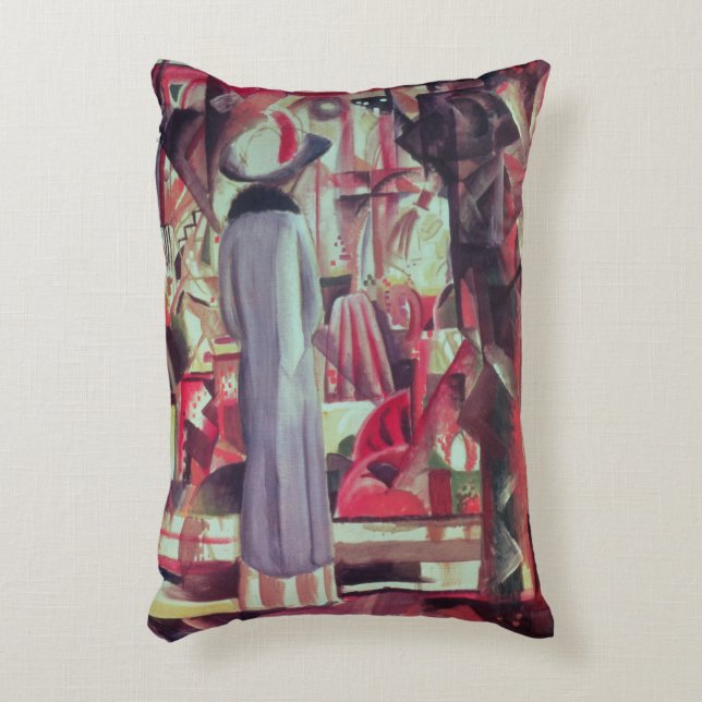 Cojín Decorativo Mujer delante de una ventana iluminada grande (Frente (Vertical))