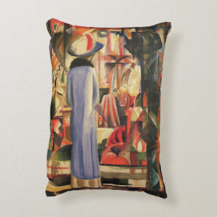 Cojín Decorativo Mujer delante de una vidriera por August Macke