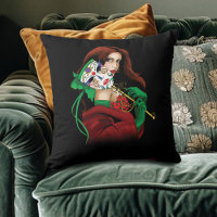 Mujer Elegante Máscara Veneciana Rojo Verde