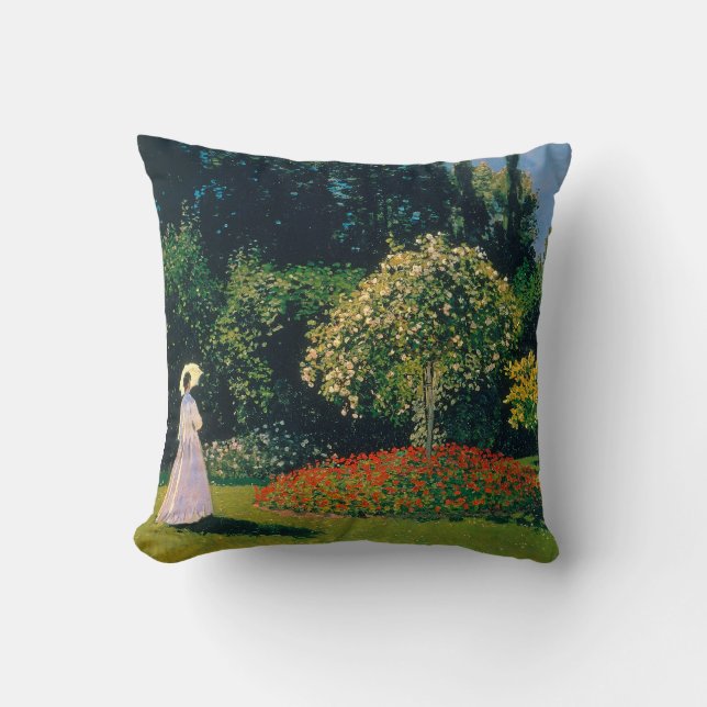Cojín Decorativo Mujer en un jardín, Monet (Anverso)