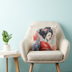 Cojín Decorativo Mujer Geisha Japón